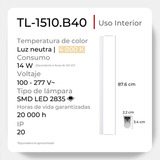 Regleta Led 87cm 14w Led Luz Neutra 4000k Con Base Aluminio Color 4000k Luz Neutra Illux Tl-1510.b
