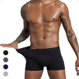 4pk Boxer Medio Cintura Unicolor Fondo Entero Algodón Hombre