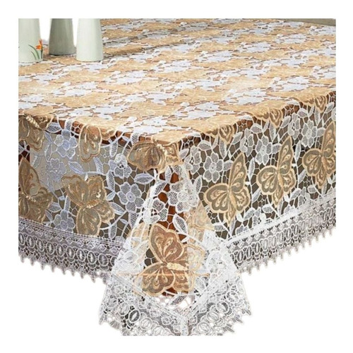 Toalha De Mesa Retangular 180x225cm Bordada Com Desenhos Raf