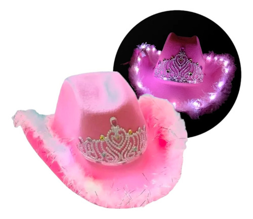 Sombrero Cowboy Cowgirl Led Corona Vaquero Carioca Luminoso