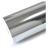 Papel Adesivo Cromado Prata Semi Espelhado Geladeira 2mx50cm