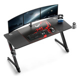 It's_organized Gaming Desk, 60 Inch Z Shaped Carbon Fiber S.