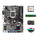 Placa Base B75 Usb Btc Mining, Cpu, Ventilador Rgb, Ddr3, 4