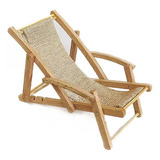 Silla De Playa Doll, Tumbona De Madera En Miniatura, Muebles