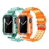 Correa Transparente Colorida Para Apple Watch Series 8 7 Se