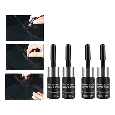 4 Pcs Kit De Reparación De Grietas En El Parabrisas, Kit De Reparación Para Eliminar Grietas En El Cristal, Líquido De Reparación De Cristales, Herramienta De Reparación Rápida De Lunas Y Cristales | Meses sin interés