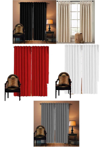 Juego De Cortinas Blackout Textil 280x250 Colores Para Colga