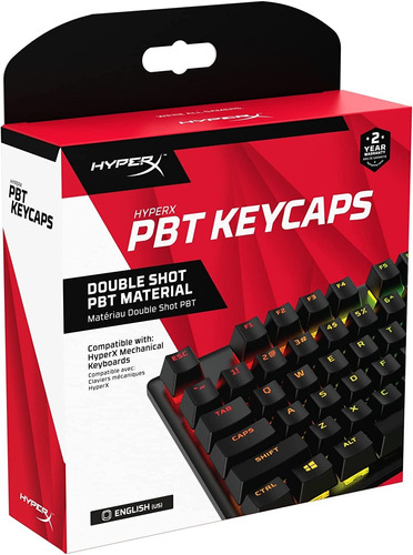 Repuesto Hyperx Pbt Keycaps - Ingles Us - 104 Keys Black 
