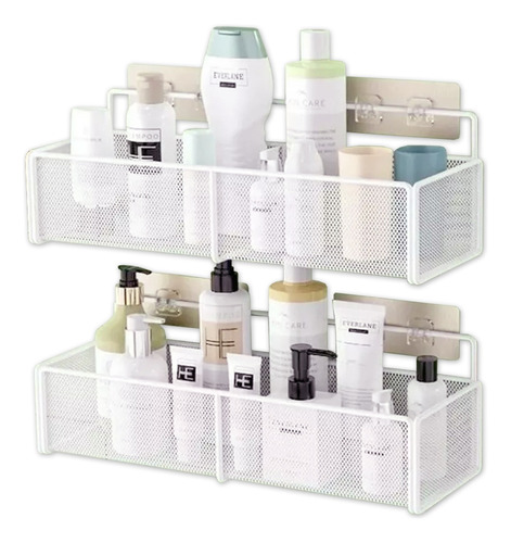 Kit 2 Porta Shampoo Sabonete Suporte Adesivo Parede Banheiro