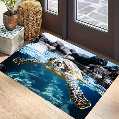 Alfombra Con Temática Oceánica De Tortugas Marinas, 1 Unidad