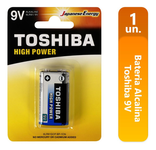 Pilha Bateria 9 Volts Alcalina 9v Toshiba Tipo Retangular Nf