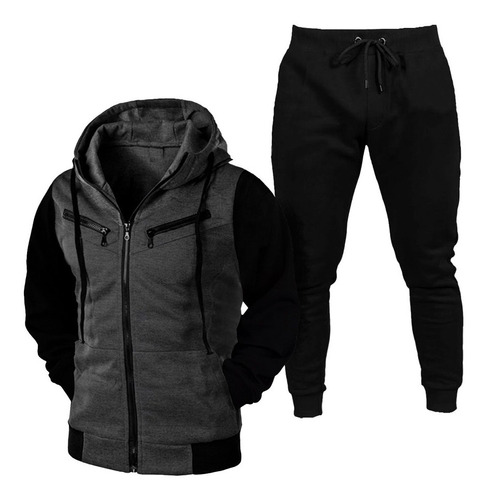 Conjunto Moletom Jaqueta Slim Blusa De Frio E Calça Jogger