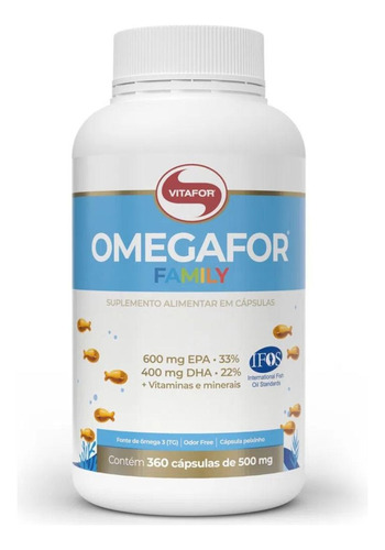 Suplemento Omegafor Family Vitafor Omega 3 360 Cápsulas