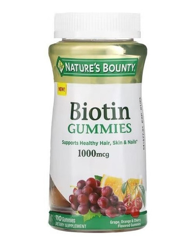 Natures Bounty | Biotin I 1,000mcg I 110 Gummies I Importado