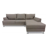 Sofa Modular Conrad Derecho Tela Gris Y Cafe