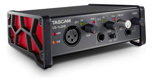 Interfaz De Audio Tascam Us-1x2hr Desktop Usb Tipo C Color Negro Y Rojo