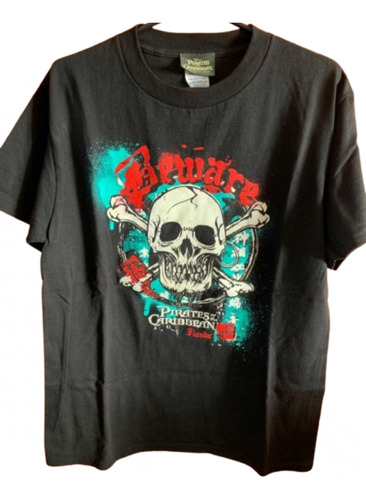 Remera Piratas Del Caribe Disney Talle M Brilla En Oscuridad