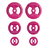 Kit 17 Kg Fitnesas En Discos De 5 Kg - 2.5 Kg - 1 Kg X2 Unid Color Rosa