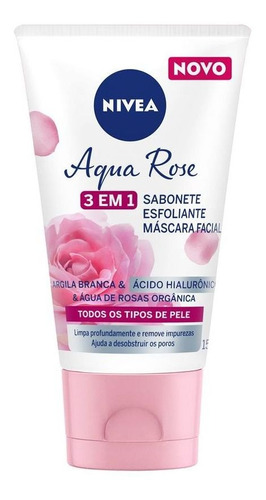 Sabonete Esfoliante Facial Aqua Rose 3 Em 1 150ml Nivea