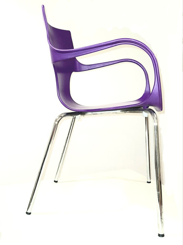 Silla Auxiliar De Escritorio Moderna Color Morado Violeta