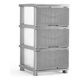 Mueble Organizador Rattan X3 Gris Plastired