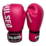 Luva Boxe Muay Thai Feminina 12oz Rosa Profissional Pulser