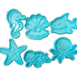 Cortante Y Sello Animales Marinos Galletitas, Fondant X6u