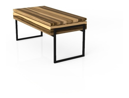 Mesa Ratona Elevable 100x500 Madera Guayubira Y Hierro Negro