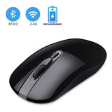 Mouse Inalámbrico 2 En 1 Bluetooth 4.0/2.4g Recargable Negro