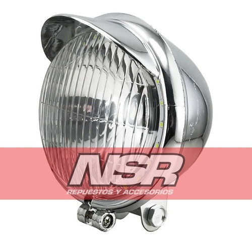 Farol Delantero Cromado Vicera 27 Led Custom Chopper Nsr