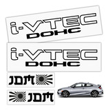 Kit Pack I-vtec Dohc Stickers Calcomanías Honda Jdm Civic