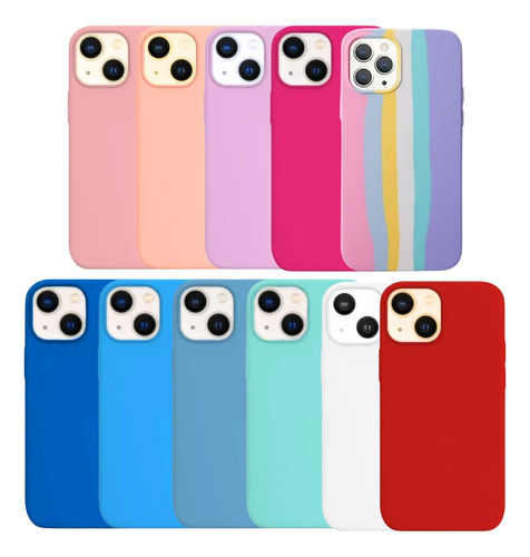 Capa Capinha De Silicone Aveludada Para iPhone 13 Normal