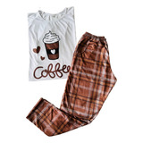 Pijama Animado Unisex Modelo Coffe - Talles 36 Al 50