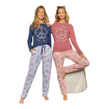 Pijama Mujer Invierno Talles Grandes Lencatex Peace 23352e