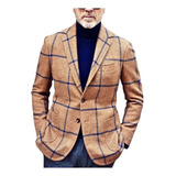 Blazer A Cuadros Elegante E Informal Para Hombre