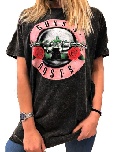 Remeron Guns And Roses Rosa Mujer Rock Nevado  Brendy Store