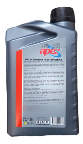 Aceite 15w40 Semi Sintetico Apex Pack 5lts + Filtro Foto 3