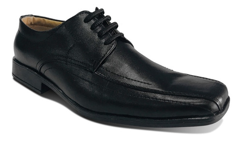 Zapato Cuero Elegante Formal Caballero Hombre Amarrar Negro