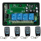 Control Remoto Rf X 4 + Modulo 4 Rele Programable 220v