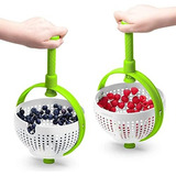 Salad Spinners,multiuse Collapsible Spinning Colander W...