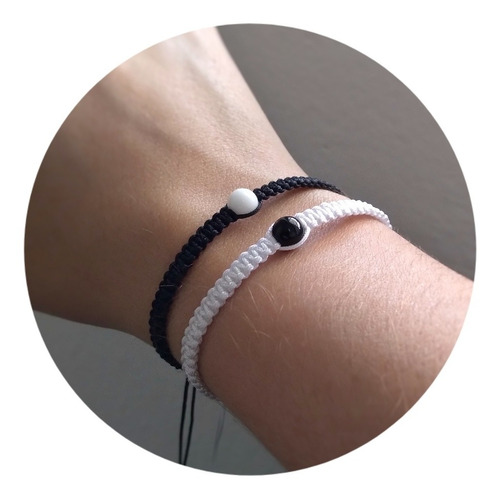 Pulseras Para Parejas Yin Yang Piedras Ónix