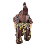 Escultura De Elefante Con Vetas De Madera De Lucky Feng Shui