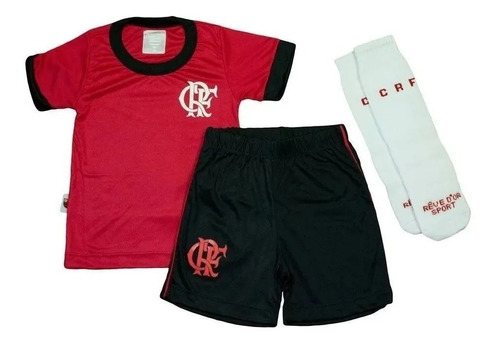 Camiseta + Bermuda+ Meião Infantil Do Flamengo Licenciado
