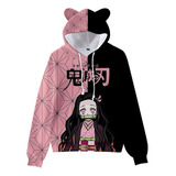 Sudadera Con Capucha Anime Demon Slayer Nezuko Con Orejas De