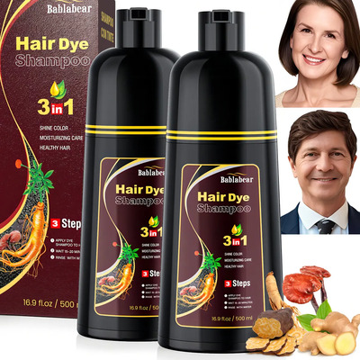 2 Pieza Marrón Oscuro Hair Dye Shampoo Con Tinte Cubre Canas | Envío gratis