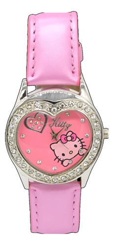 Reloj De Hello Kitty Forma De Corazón Con Piedras Brillantes