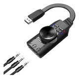 Tarjeta De Sonido Usb Externa Audio 7.1 Con Cable Gamer Pc