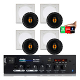 4 Falantes Leson Jb6 Embutir Quad Br + Amplificador Bt 500w