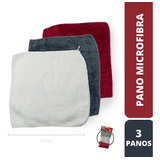 Flanela De Microfibra Para Limpeza- Anti Risco Kit C/ 3 Panos