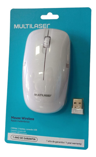 Mouse Inalámbrico Multilaser  Mo286 Blanco